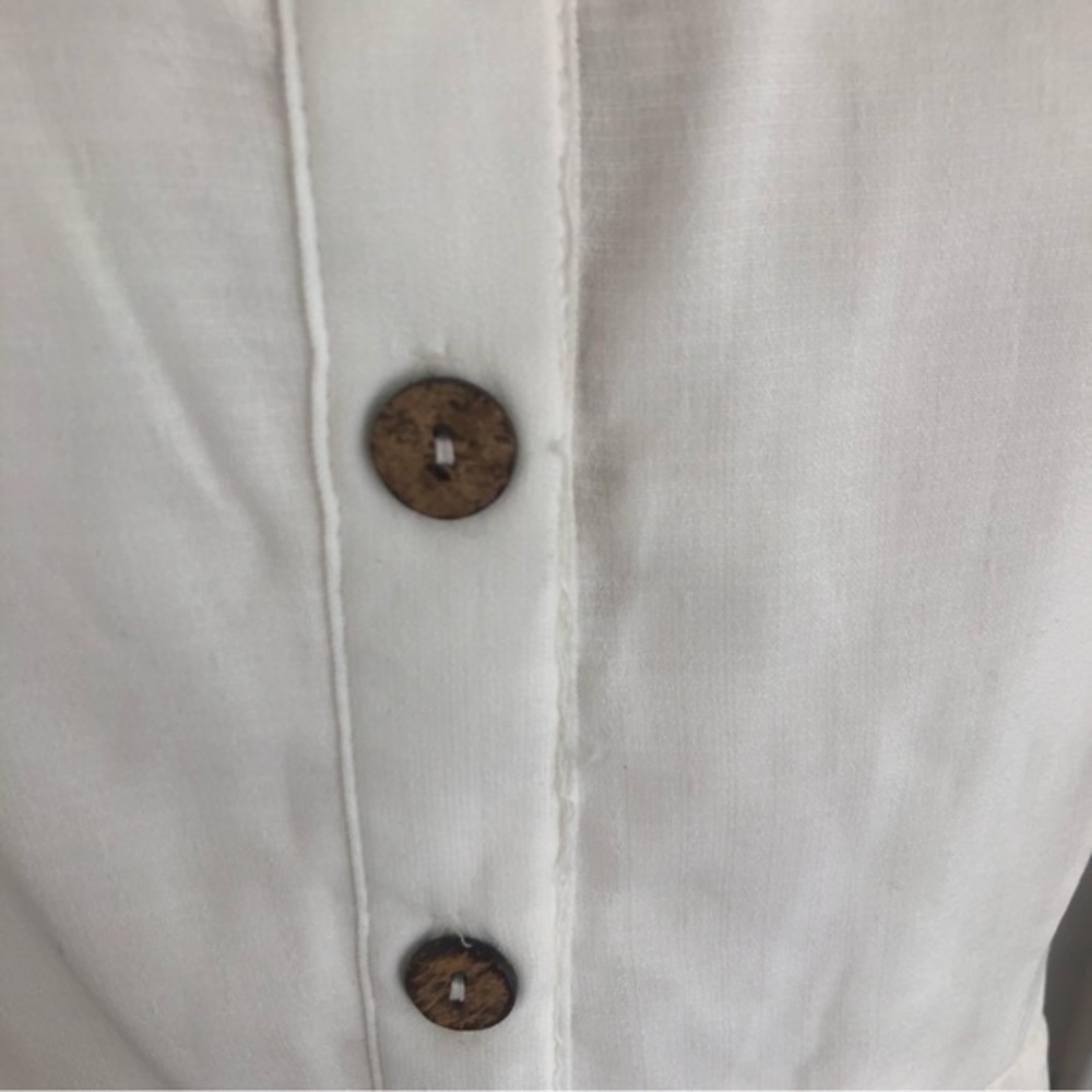Naïf  Anthropologie white button front midi dress - Picture 4 of 12
